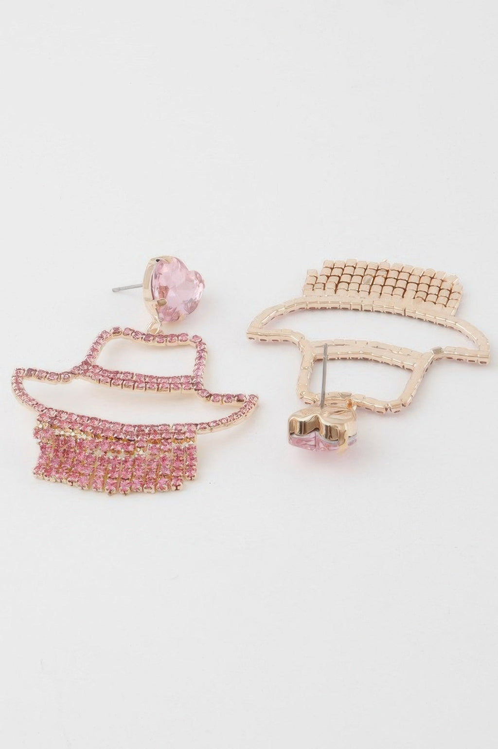 Rhinestone Heart Girl Earrings