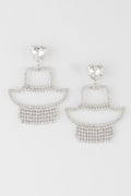 Rhinestone Heart Girl Earrings