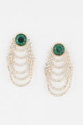 Multi Jewel Curtain Drop Earrings