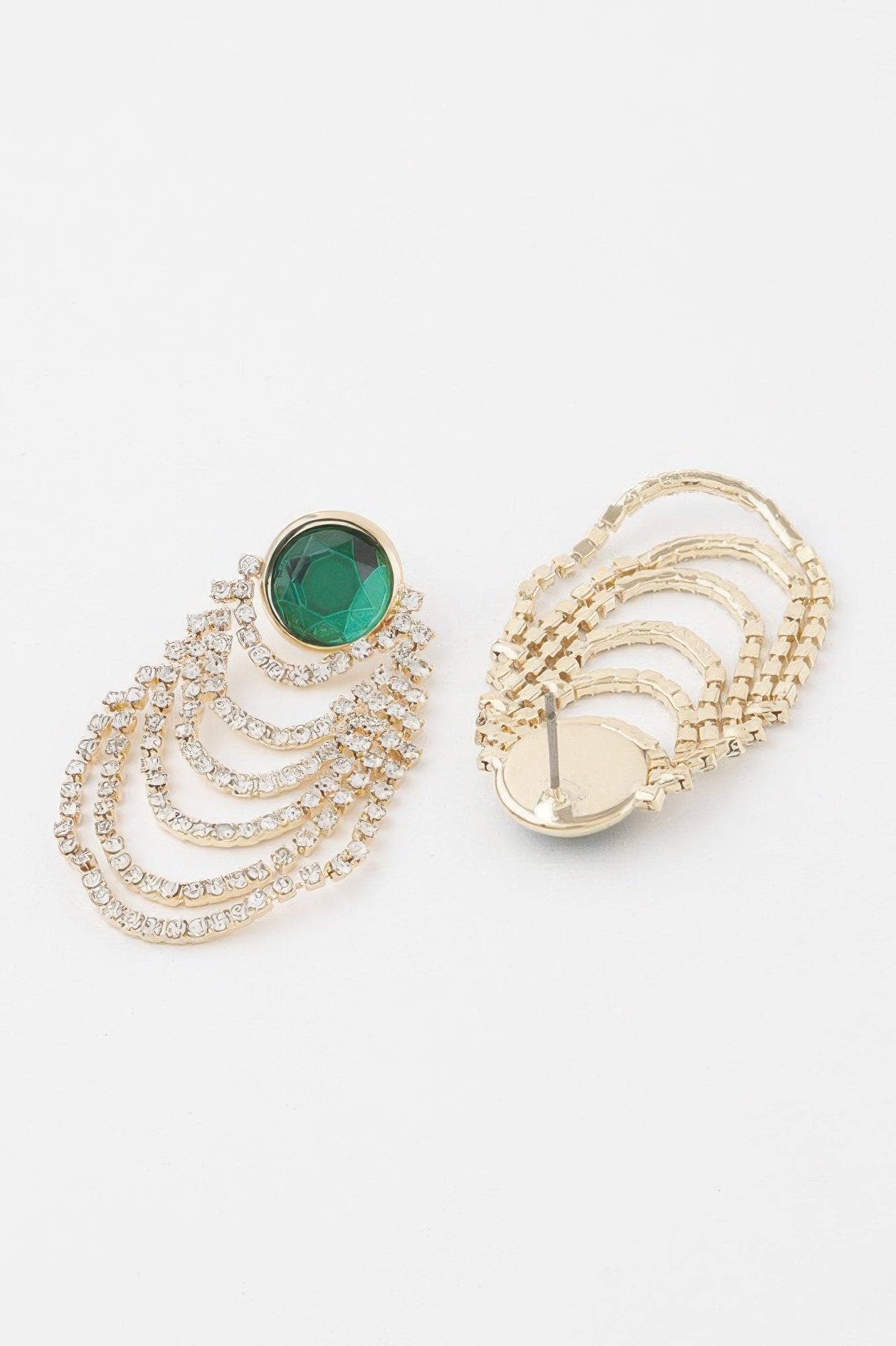 Multi Jewel Curtain Drop Earrings