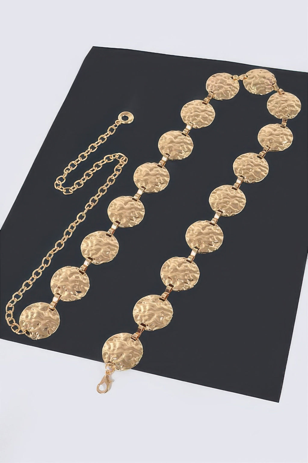 Hammered Metal Chain Belt