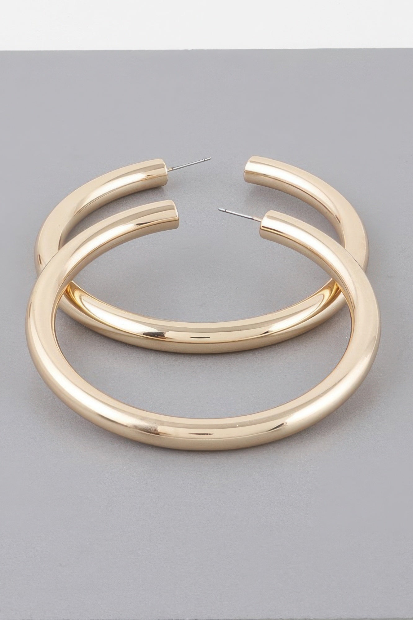 Wide Shiny Hoop Earrings