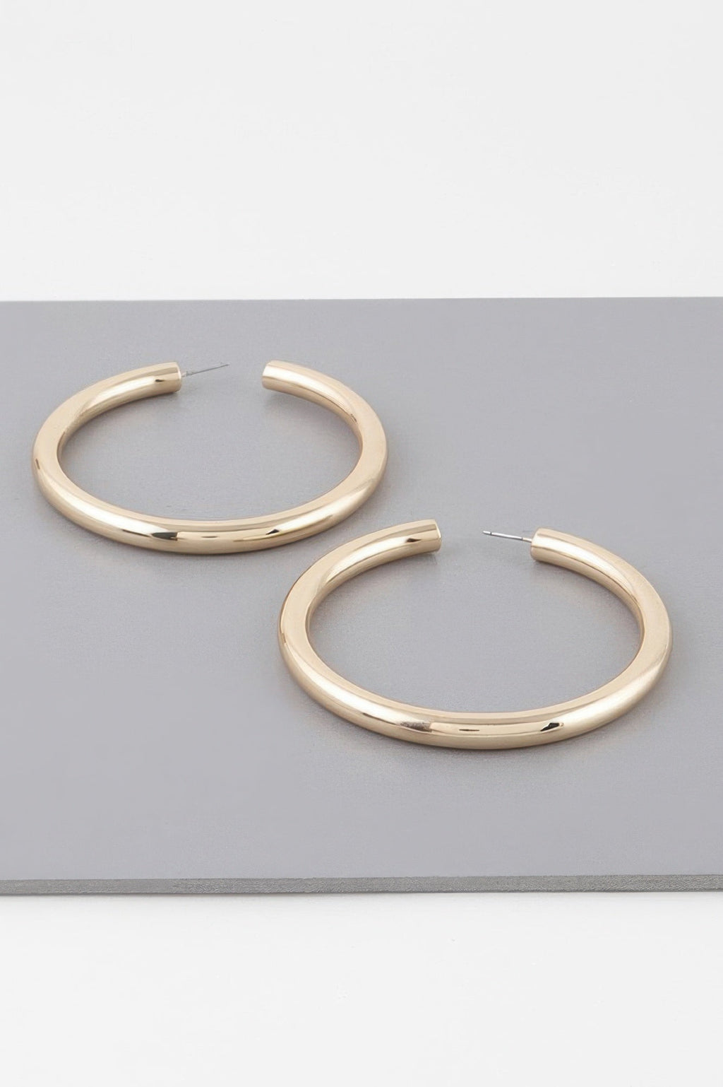 Wide Shiny Hoop Earrings