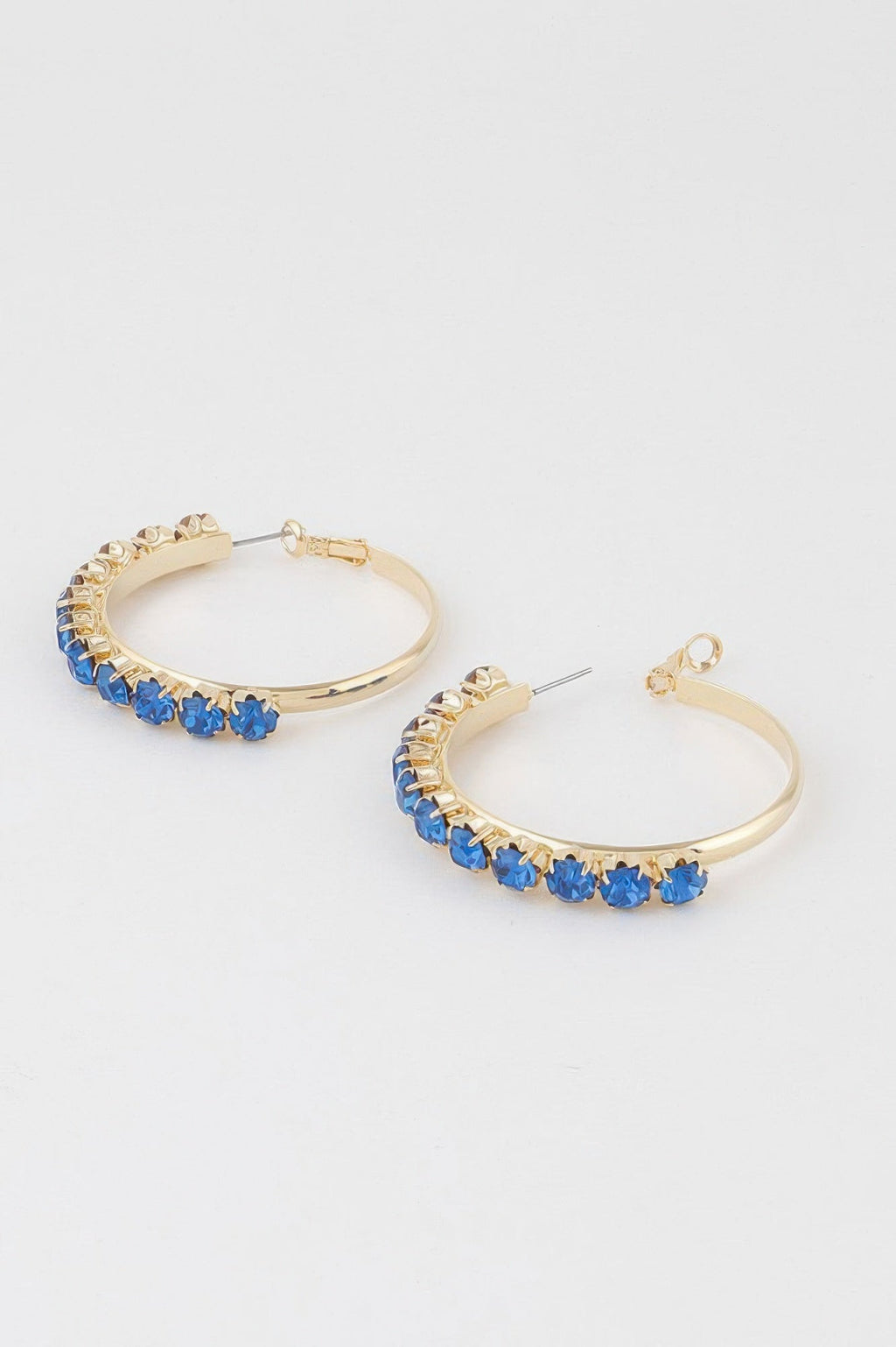 Half Jeweled Hoop Earrings