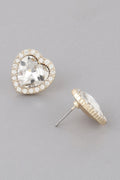 Heart Jewel Stud Earrings