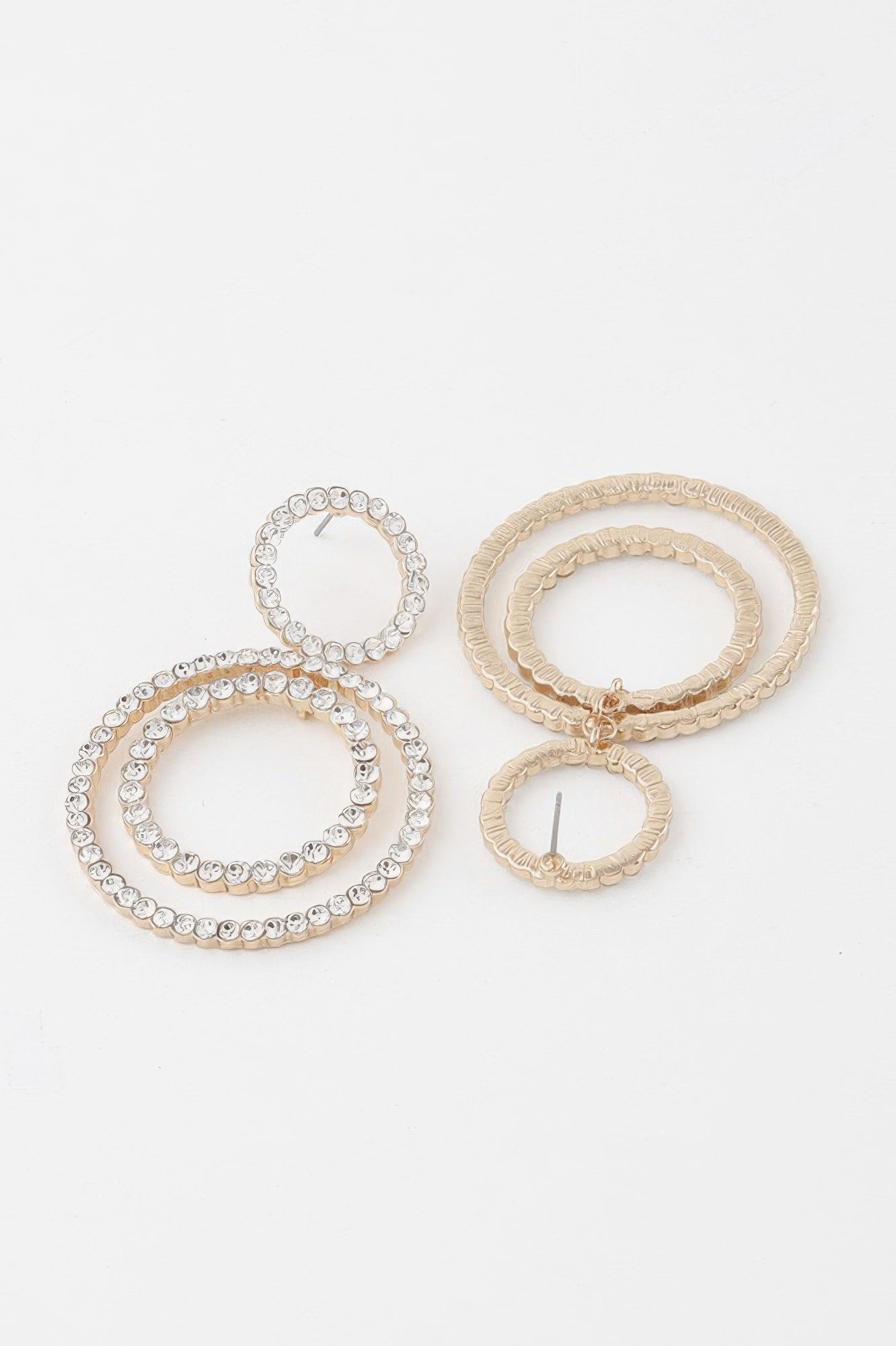 Double Jeweled Circle Earrings