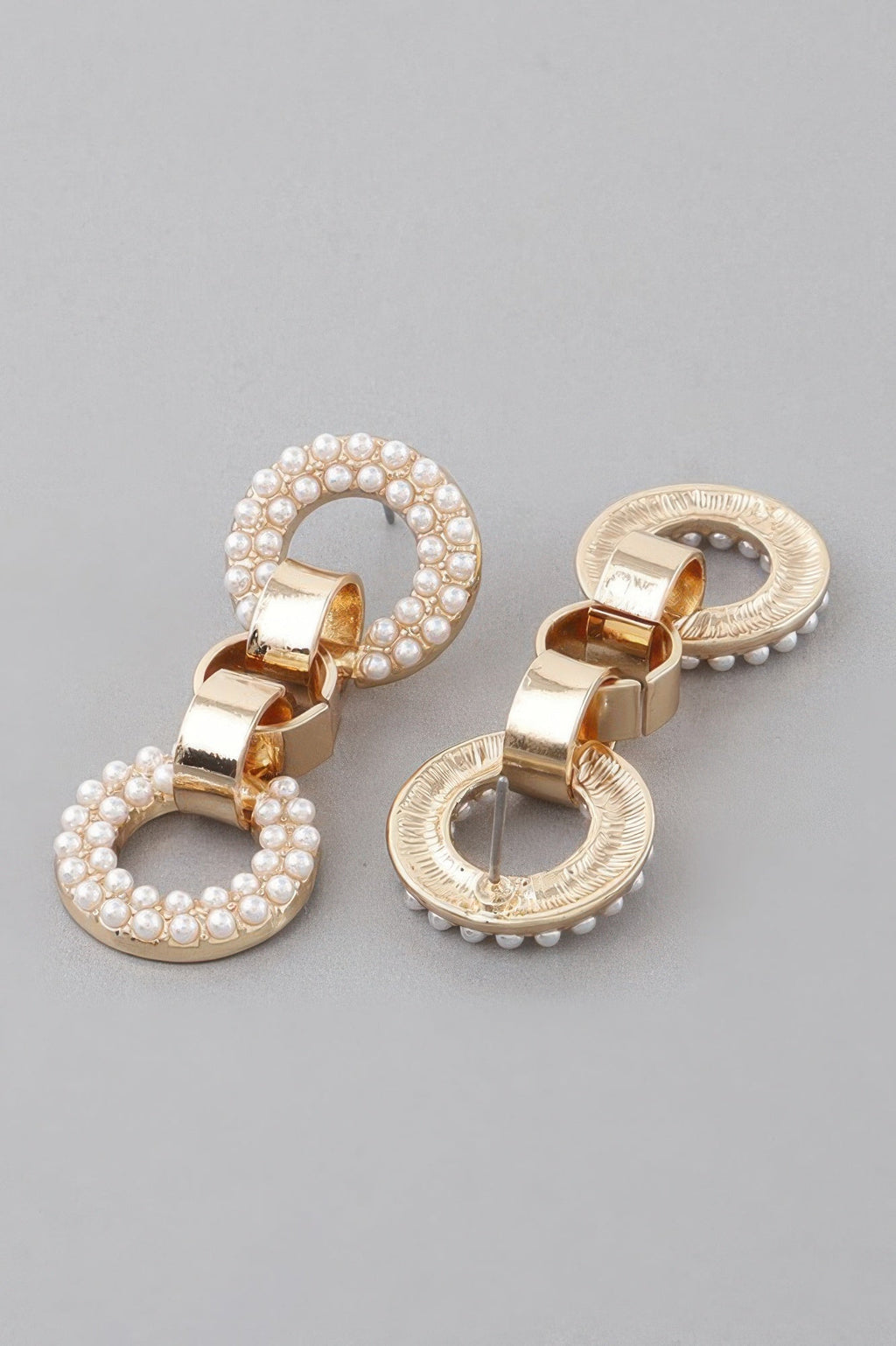 Crystal Cuff Chain Drop Earrings
