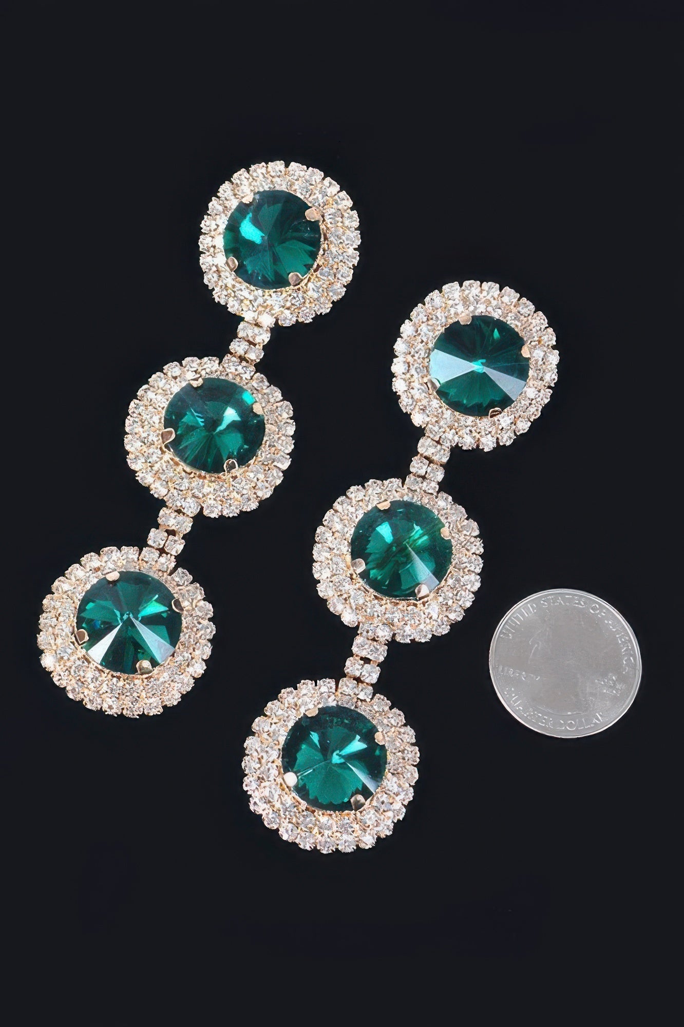 Multi Rhinestone Dangle Earring