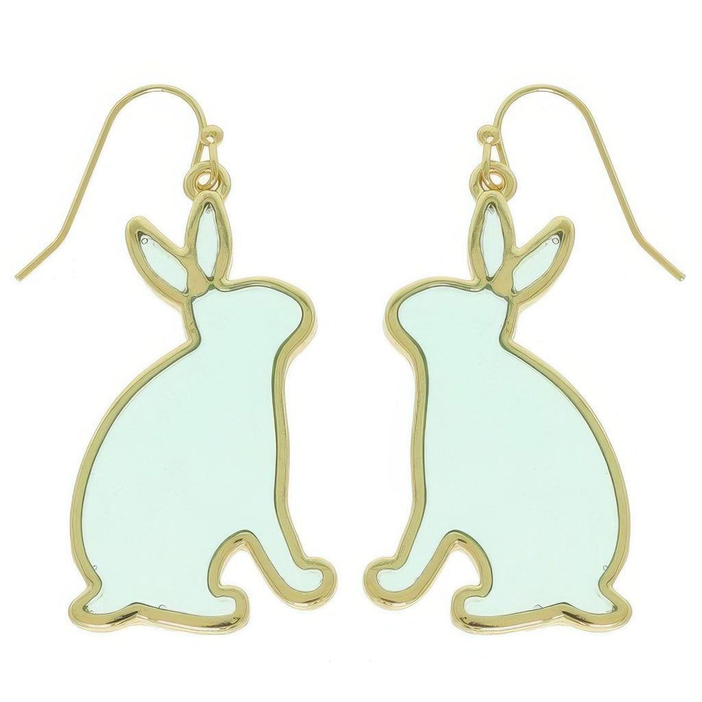 Easter Bunny Window Epoxy Dangle Earrings