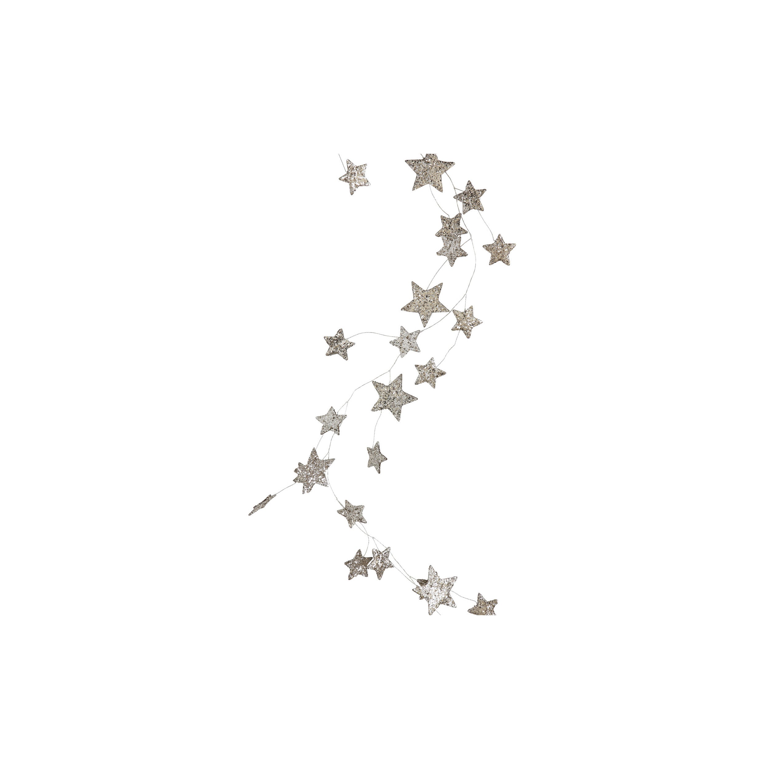 Silver Glitter Paper Star Garland