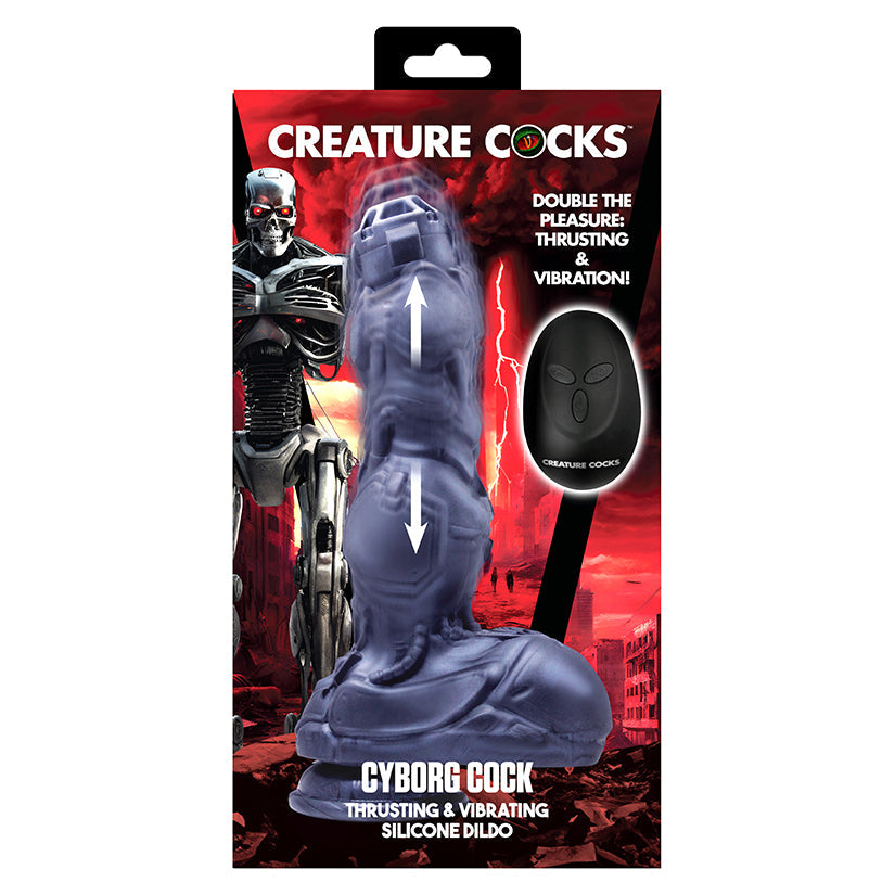 Creature Cocks Cyborg Cock Thrusting and Vibrating Silicone Dildo