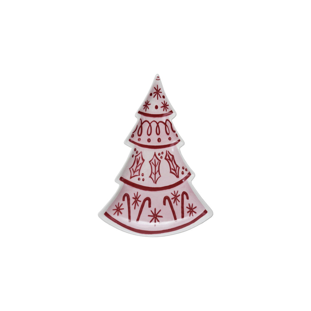 Pink & Red Nutcracker and Tree Ceramic Tidbit Plate