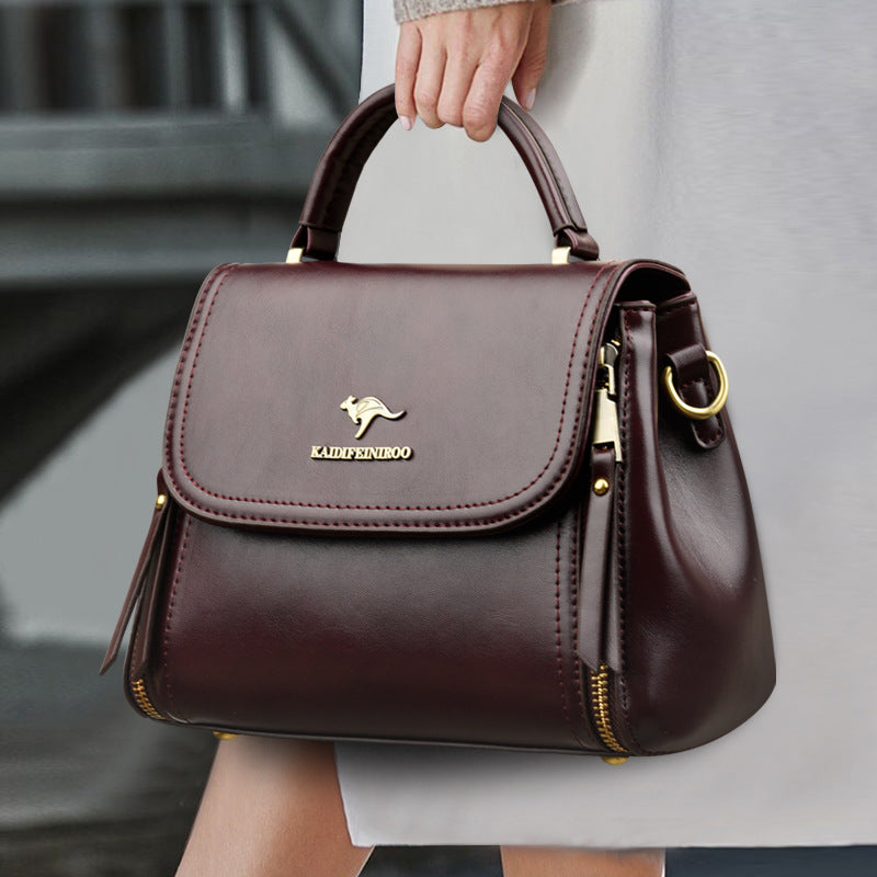 Retro Textured Tote & Shoulder Bag – PU Leather Everyday Handbag for Women