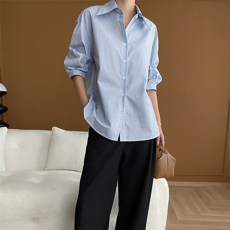 Convertible Striped Button-Down Shirt