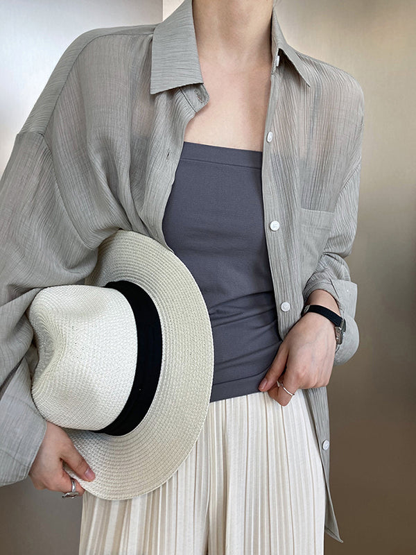Simple Casual Solid Color Spaghetti-Neck Vest Top