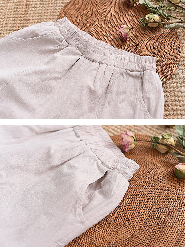 Casual Loose Keep Warm Elasticity Solid Color Casual Pants Bottoms