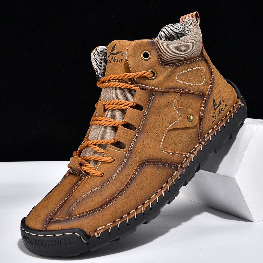 Men's Outdoor High-Top Casual Shoes – Breathable PU Lace-Up Sneakers | Sizes EU 38–48