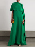 Flowy Solid Color Maxi Dress with an Asymmetric Hem