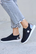 Star Lace-Up Flat Sneakers