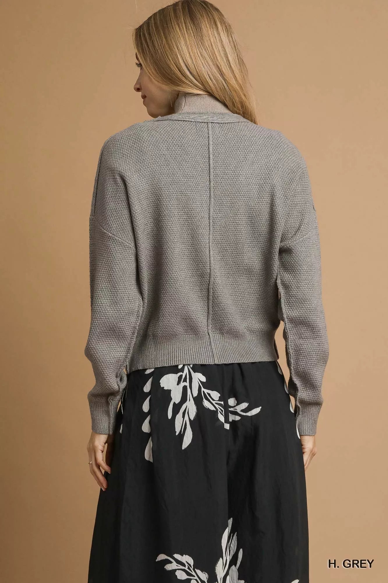 Chunky Cable Knit V-Neck Button-Up Cardigan