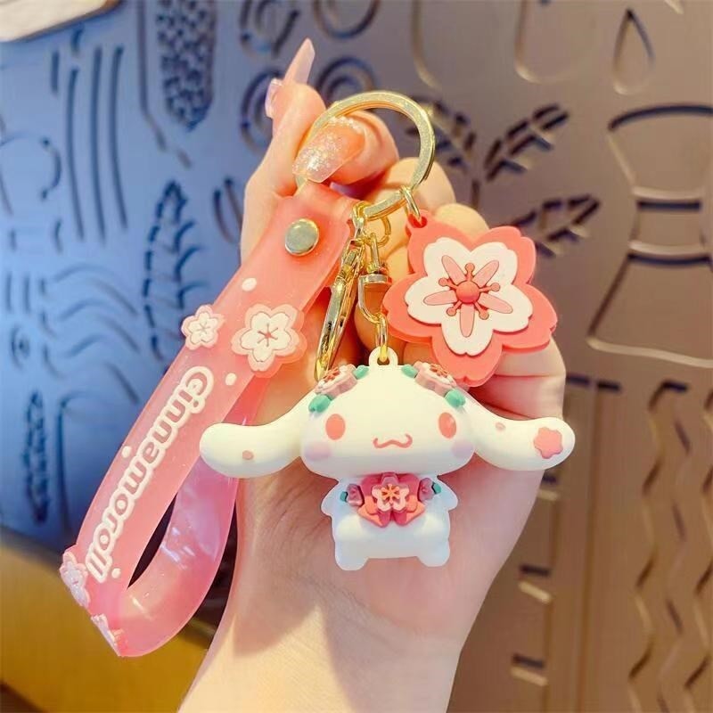 Sakura Cartoon Cat Large Keychain Pendant