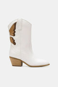 Fashion Butterfly Cut Detail Point Toe Boots