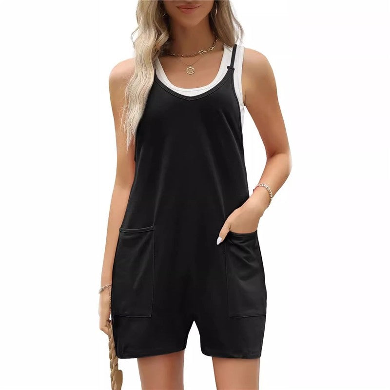Relaxed Fit Solid Knit Halter Jumpsuit