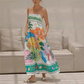 Sleeveless Swing Dress with Printed Camisole Top