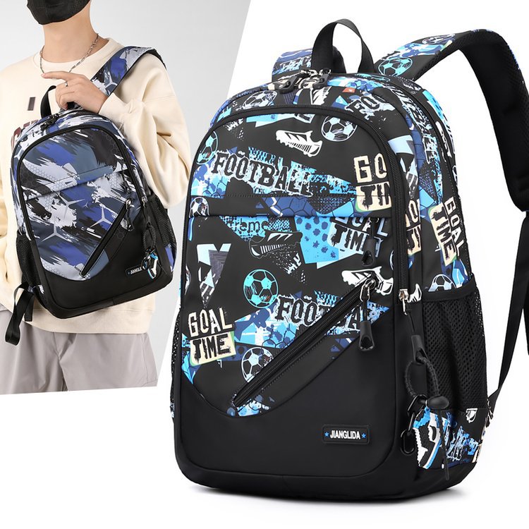 Men's Nylon Two-Piece Backpack & Chest Bag Set – Multi-Pocket Travel Bag