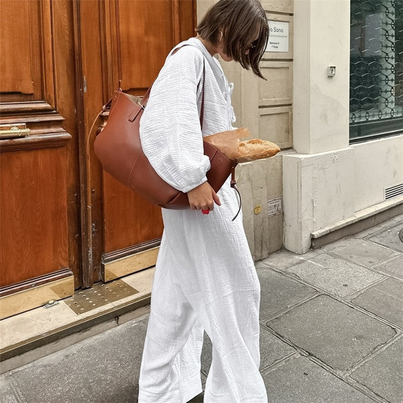 Long Sleeve Long Pants Pajama Set with Matching Belt