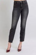 Full Size Mid Rise Tummy Control Slim Jeans Plus Size