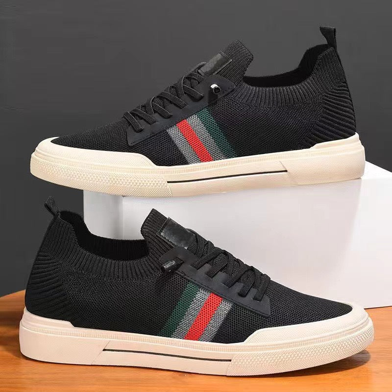 Men's Breathable Mesh Casual Sneakers – Round Toe, Lightweight Comfort Shoes