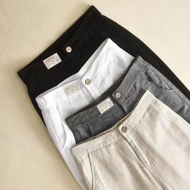 Stylish Relaxed High-Waisted Straight-Leg Trousers