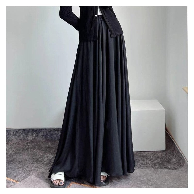 Solid Color Asymmetrical A-Line Midi Skirt