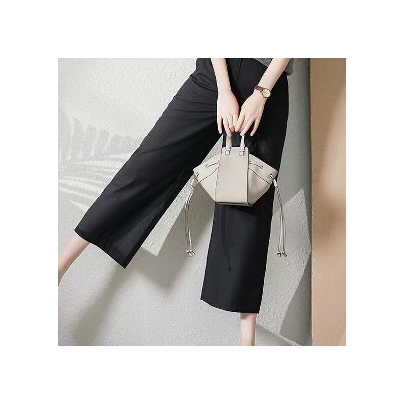High-Rise Relaxed Fit Cropped Straight-Leg Pants