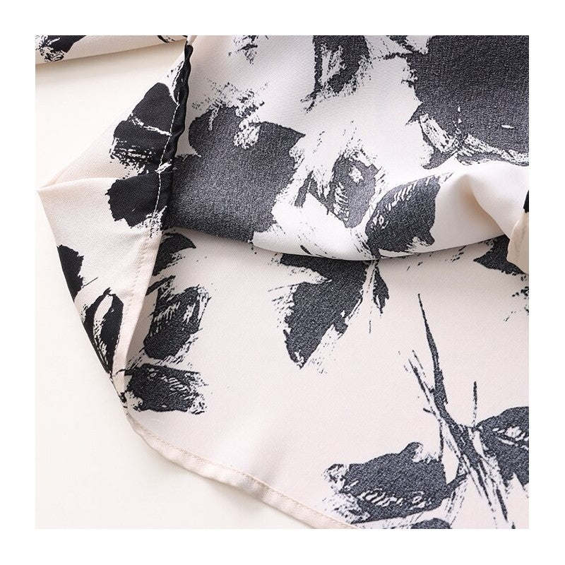 Vibrant Ink Lantern Sleeve Satin V-Neck Shirt