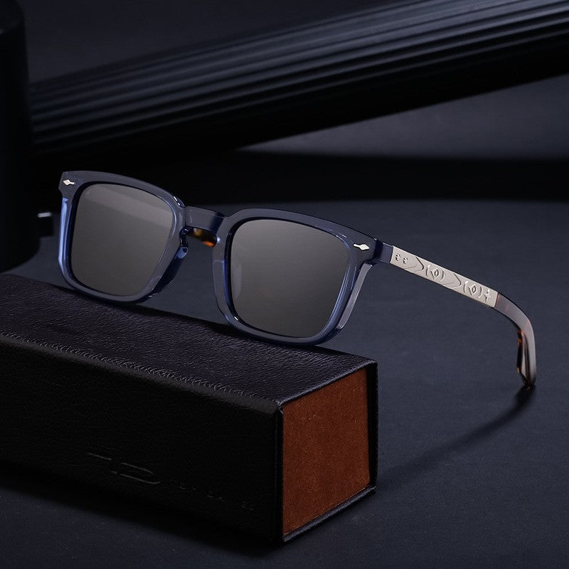UV400 Unisex Full Square Frame Polarized Outdoor UV Protection Sunglasses