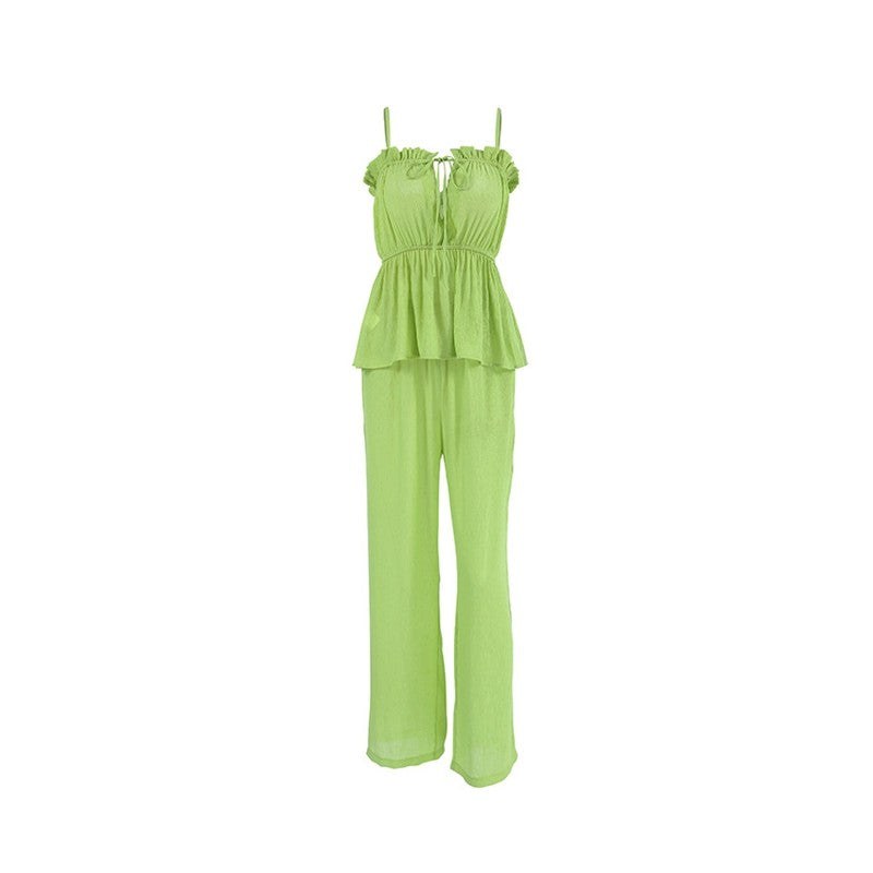 Two-Piece Camisole and Long Pants Pajama Set