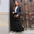 Chic Solid Color Mesh Cake Skirt
