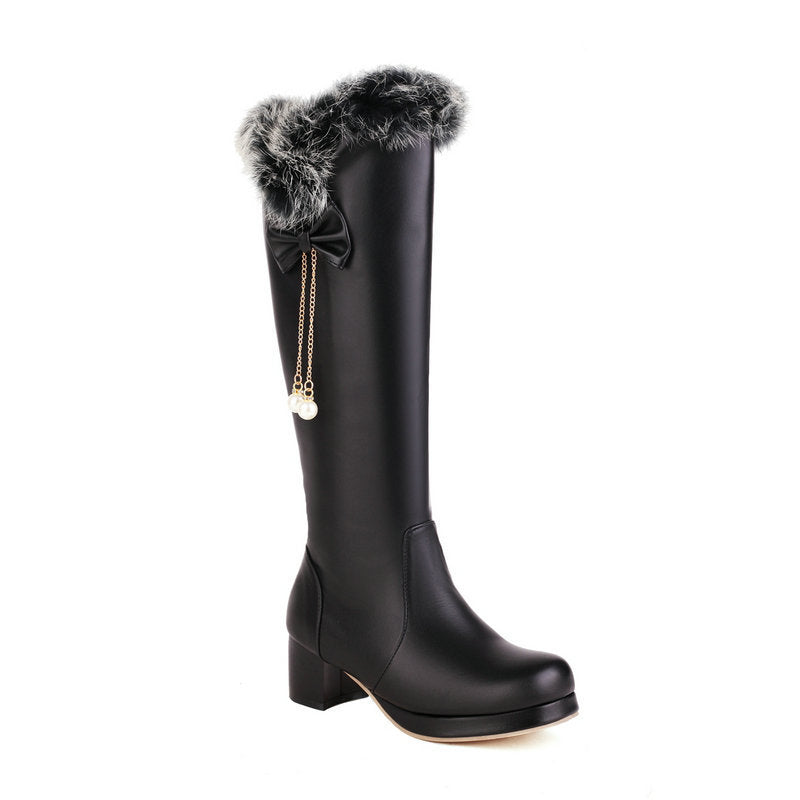 Women's Over-The-Knee Boots | Fleece-Lined Chunky Heel Winter Boots | Sarah Express