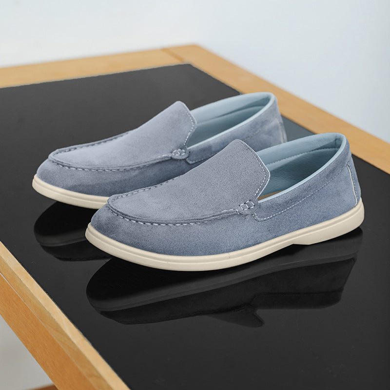 Men's Casual Slip-On Loafers - Premium Leather Patchwork Shoes in Extended Sizes