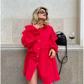 Casual Chic Relaxed Fit Long Sleeve Shirt Dress