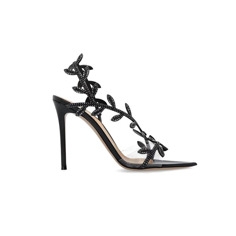 Women's Pointed Toe Stiletto Heels | Microfiber High Heel Sandals