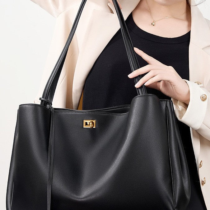 Women's Leather Crossbody Bag | Shoulder & Hand-Carry Bag with Buckle Detail