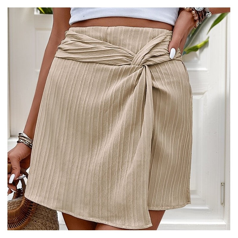 Flowy Twisted Texture Waist Skirt Pants