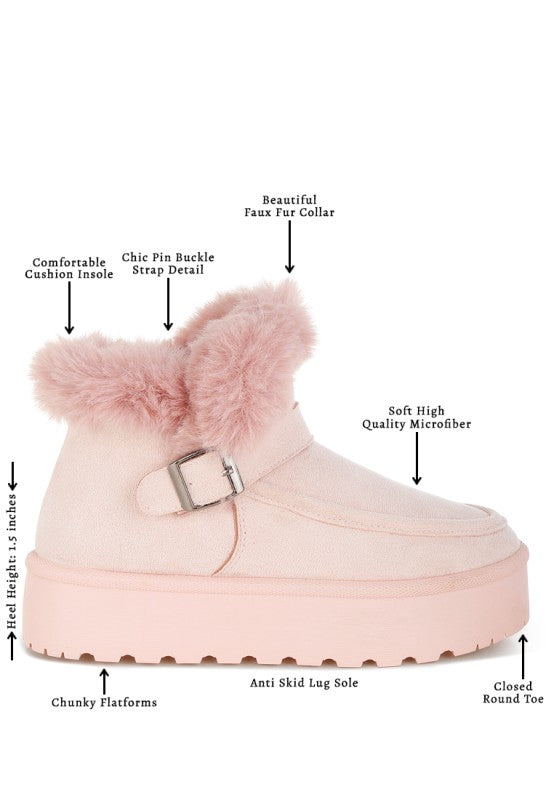 Linka Pin Buckle Detail Snow Boots
