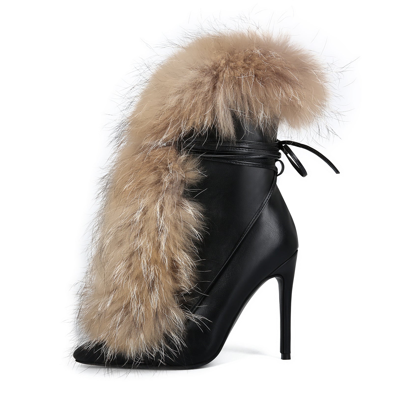 Women's Plus Size Pointed-Toe Stiletto Ankle Boots | Side Zipper | Black | EU 36–47