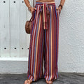 High-Rise Printed Wide-Leg Elastic Waist Pants