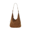 Retro Suede Bucket Bag – Women's Slouchy Shoulder & Crossbody Bag | PU Leather Commuter Handbag