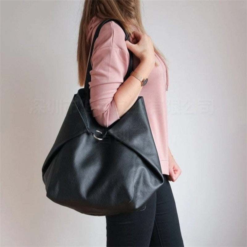 Large Capacity Soft Leather Shoulder Tote Bag